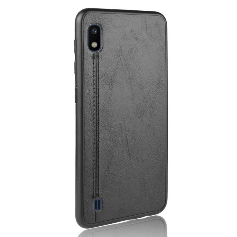 Coque Samsung Galaxy A10 Effet Cuir Couture