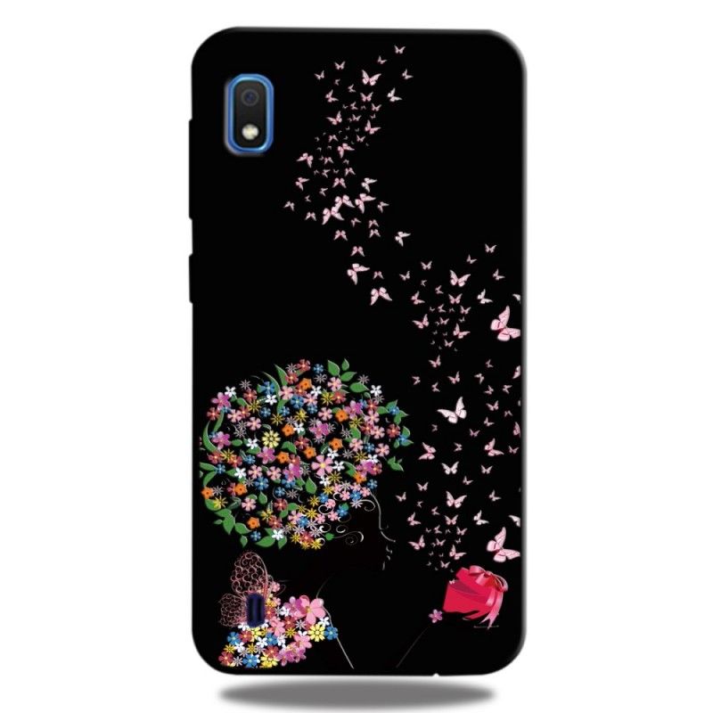 Coque Samsung Galaxy A10 Femme À La Tête Fleurie