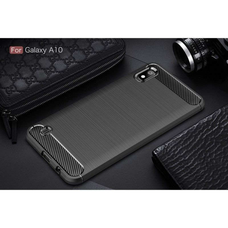 Coque Samsung Galaxy A10 Fibre Carbone Brossée