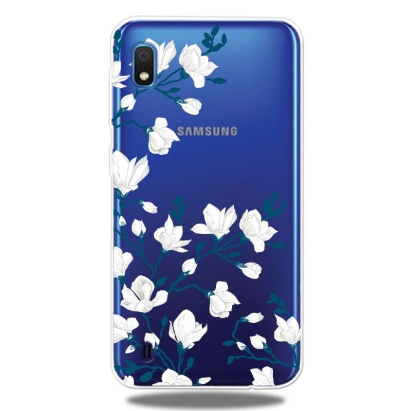 Coque Samsung Galaxy A10 Fleurs Blanches