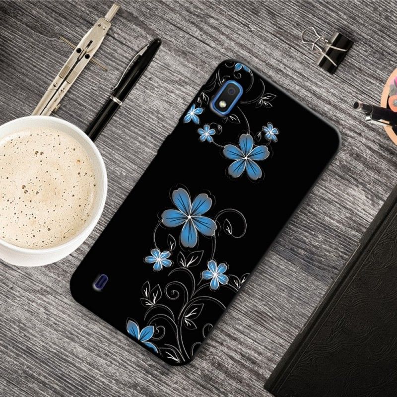 Coque Samsung Galaxy A10 Fleurs Bleues