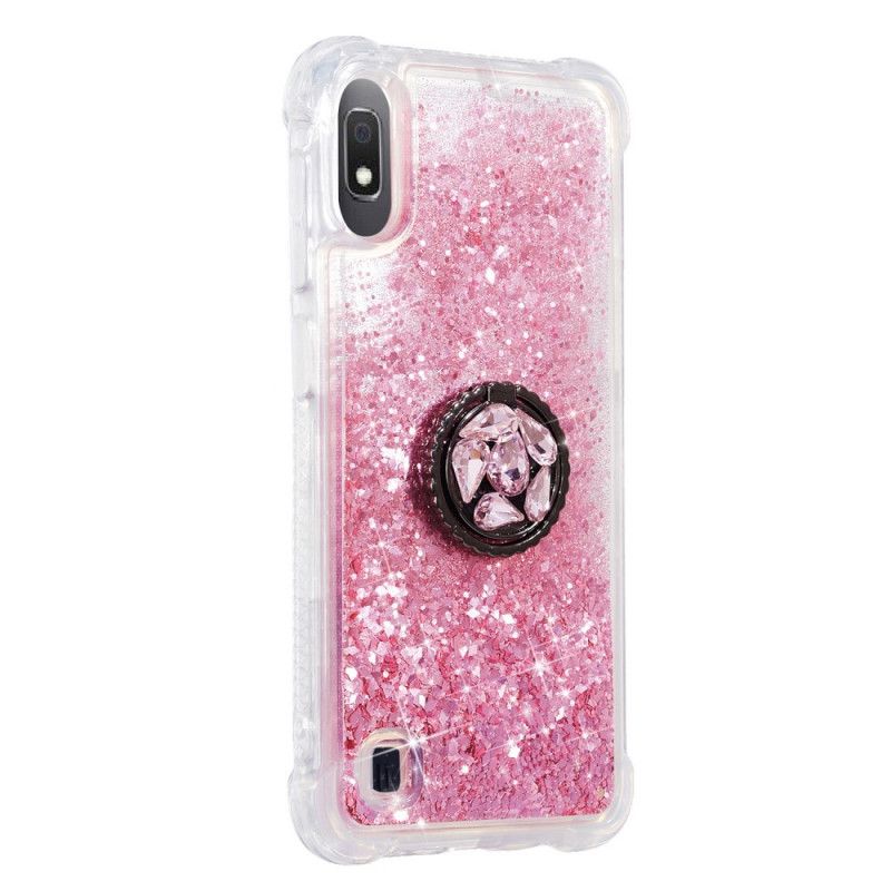 Coque Samsung Galaxy A10 Paillettes Anneau-support