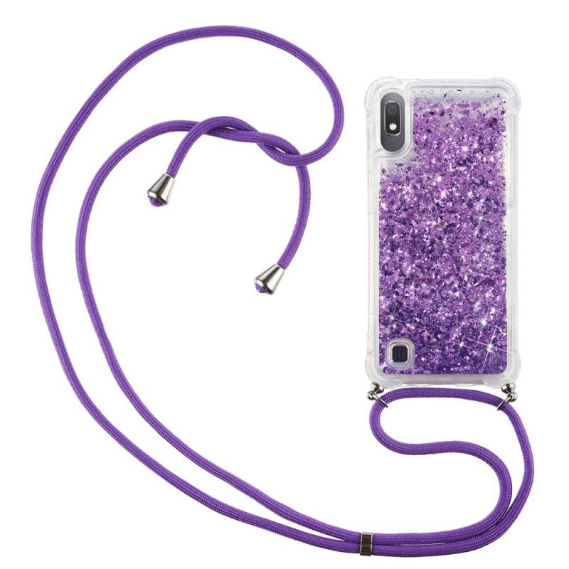 Coque Samsung Galaxy A10 Paillettes Avec Cordon