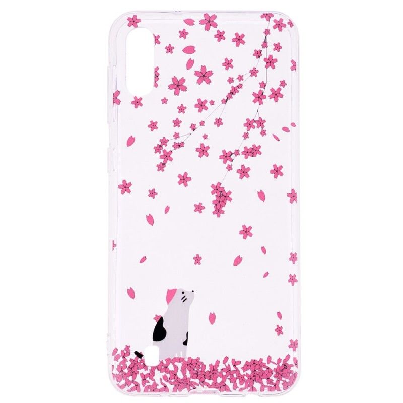 Coque Samsung Galaxy A10 Pétales Et Chat