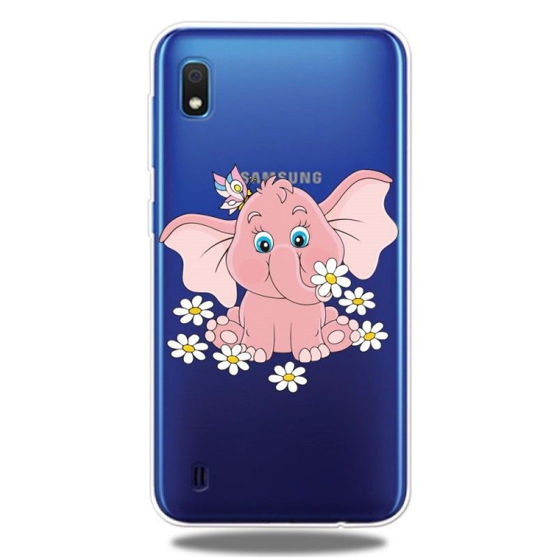 Coque Samsung Galaxy A10 Transparente Éléphant Rose