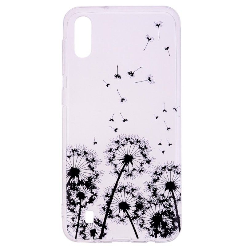 Coque Samsung Galaxy A10 Transparente Pissenlits Noirs