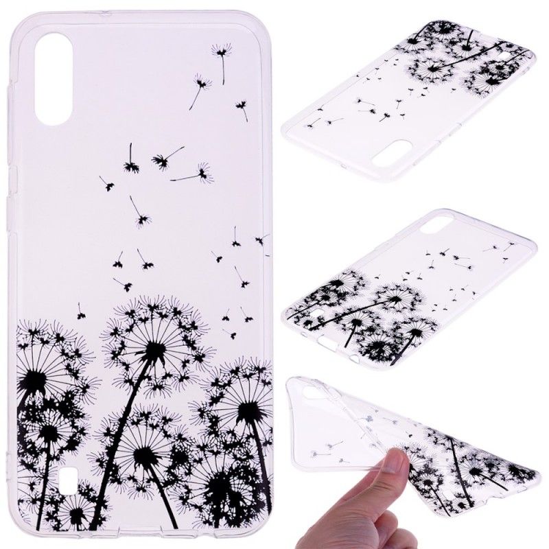 Coque Samsung Galaxy A10 Transparente Pissenlits Noirs