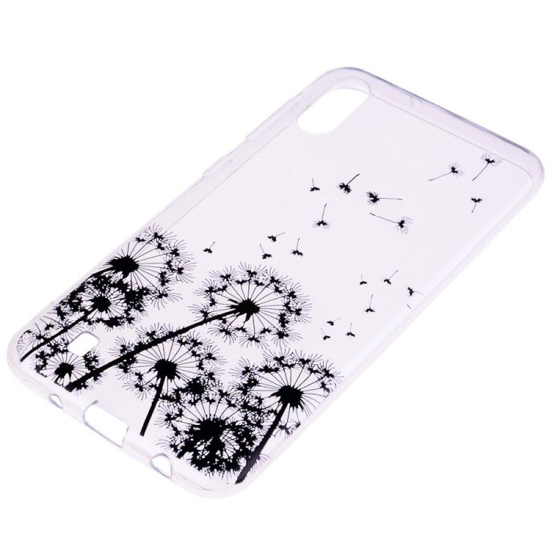 Coque Samsung Galaxy A10 Transparente Pissenlits Noirs