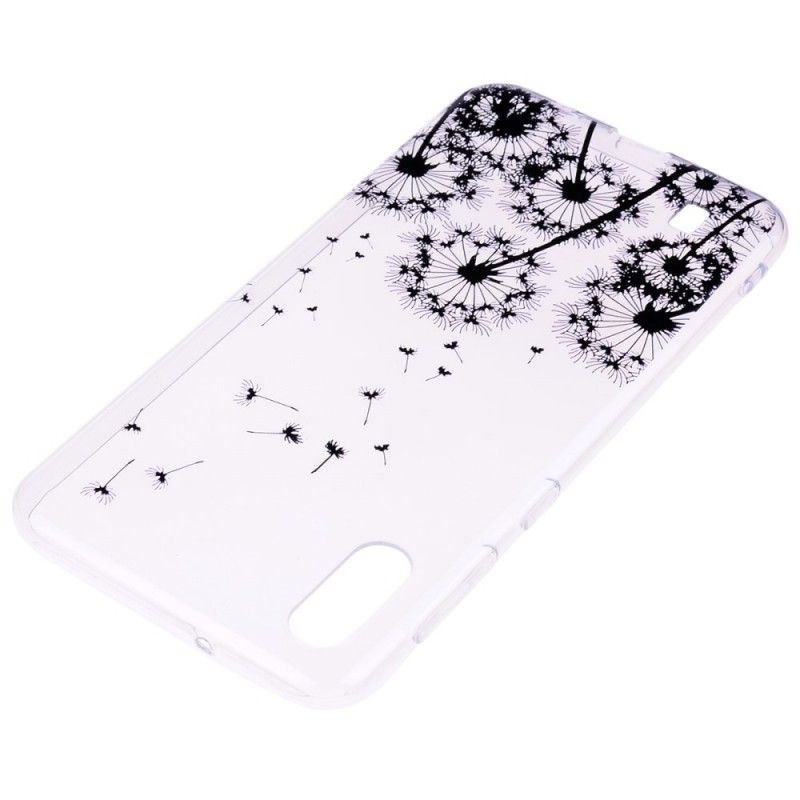 Coque Samsung Galaxy A10 Transparente Pissenlits Noirs