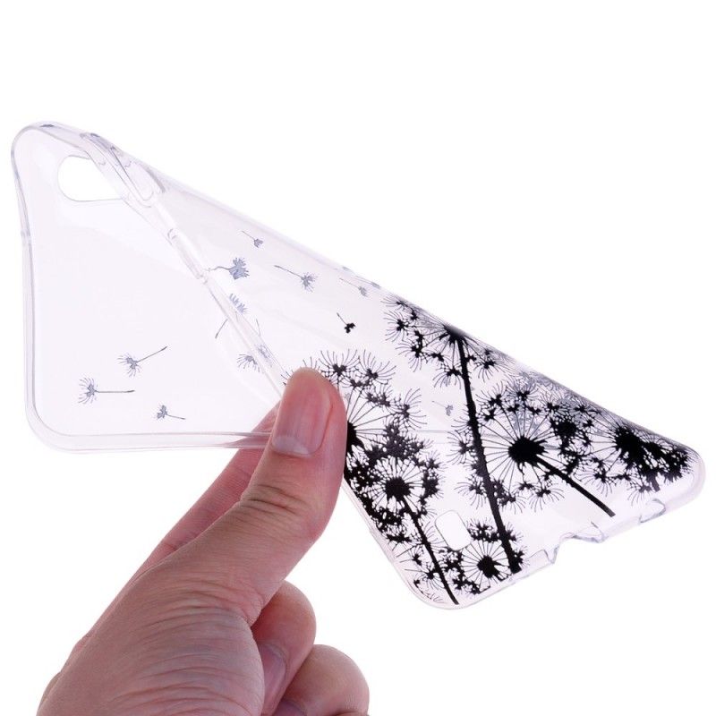 Coque Samsung Galaxy A10 Transparente Pissenlits Noirs