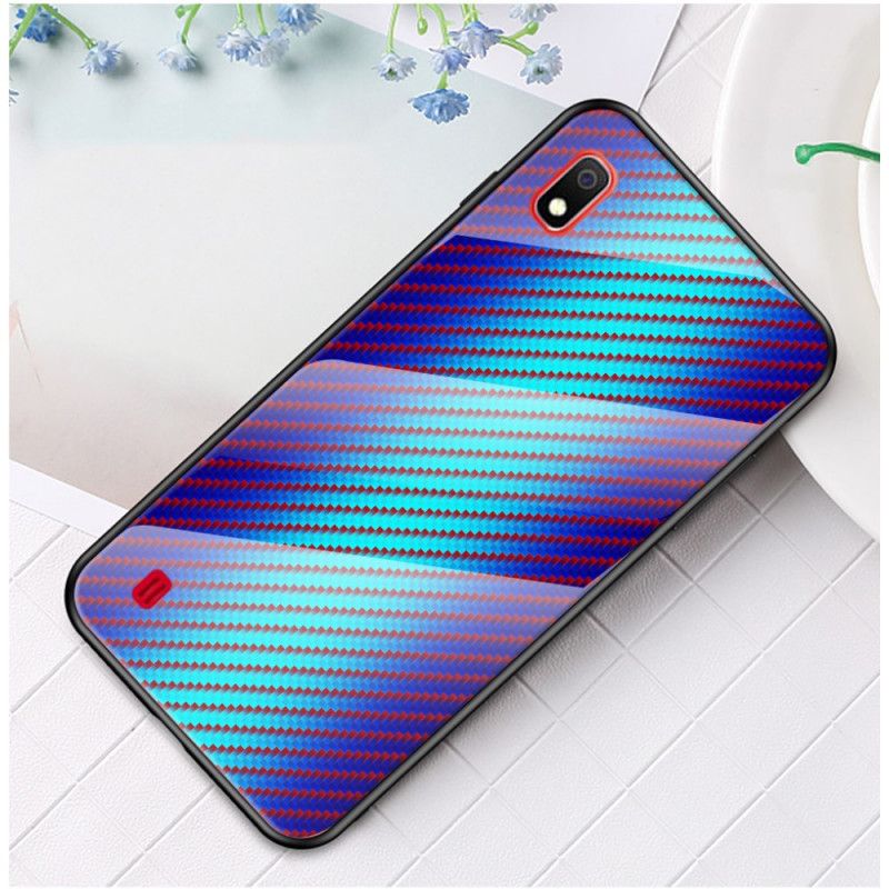 Coque Samsung Galaxy A10 Verre Trempé Fibre Carbone