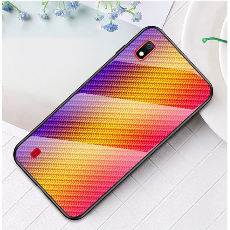 Coque Samsung Galaxy A10 Verre Trempé Fibre Carbone