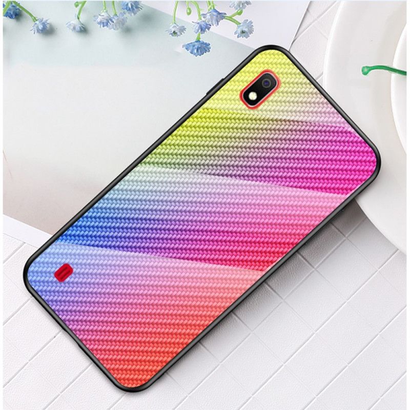 Coque Samsung Galaxy A10 Verre Trempé Fibre Carbone