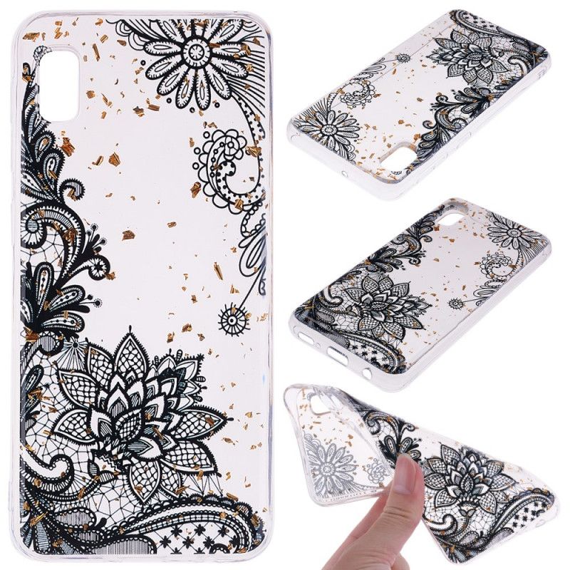 Coque Samsung Galaxy A10e Dentelle Et Poussière D'or