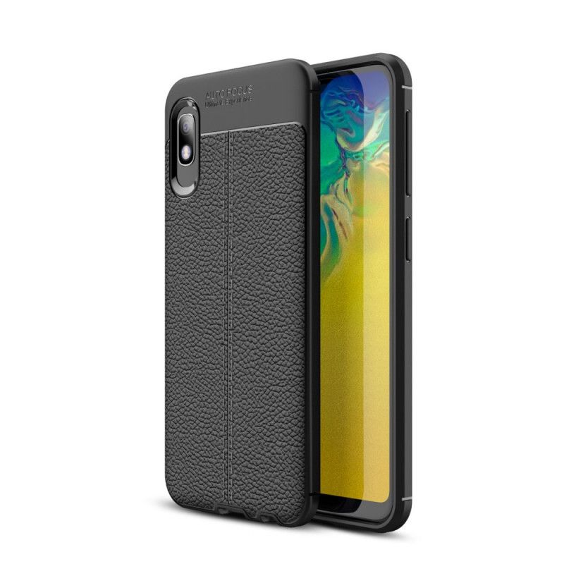 Coque Samsung Galaxy A10e Effet Cuir Litchi Double Line