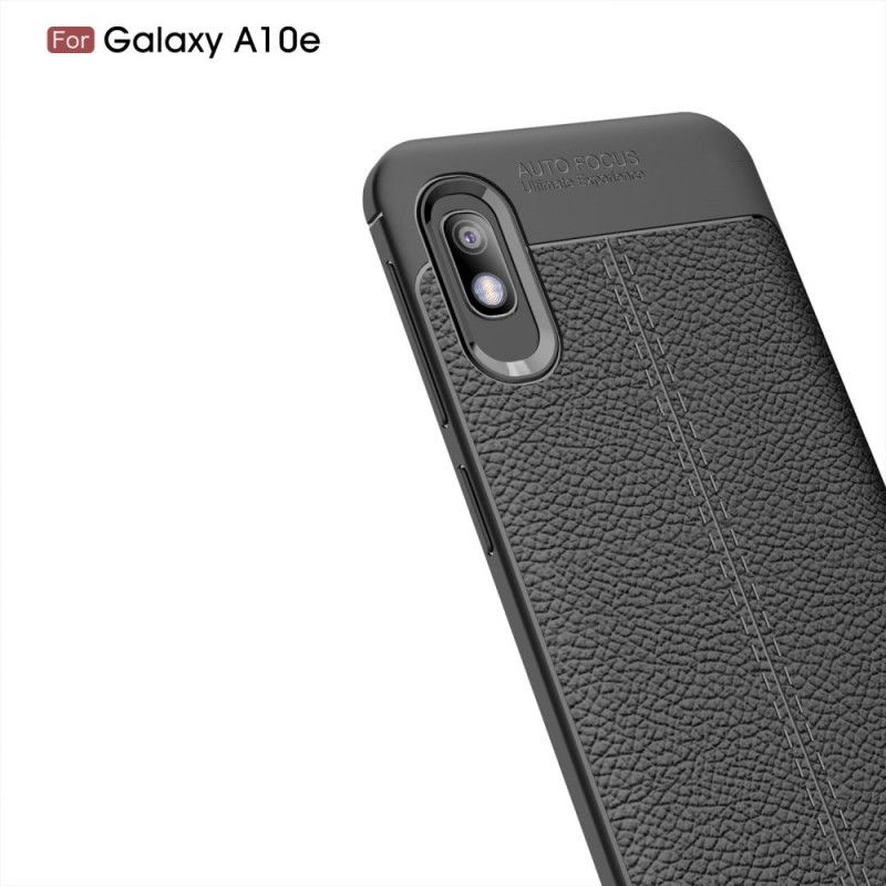 Coque Samsung Galaxy A10e Effet Cuir Litchi Double Line