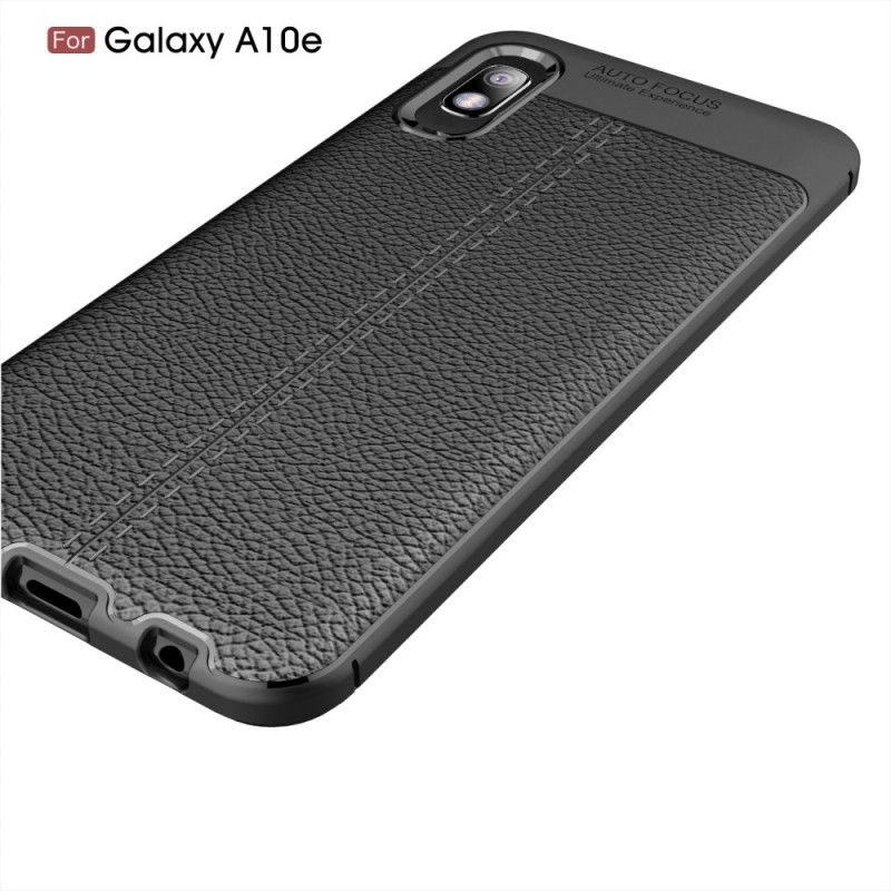 Coque Samsung Galaxy A10e Effet Cuir Litchi Double Line