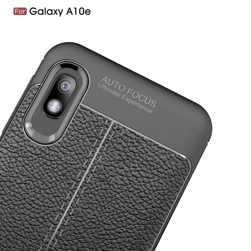 Coque Samsung Galaxy A10e Effet Cuir Litchi Double Line