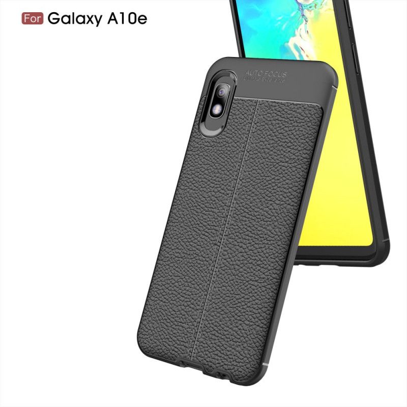 Coque Samsung Galaxy A10e Effet Cuir Litchi Double Line