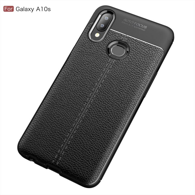 Coque Samsung Galaxy A10s Effet Cuir Litchi Double Line