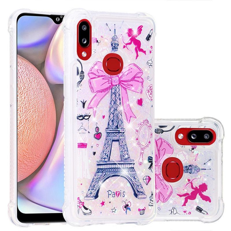 Coque Samsung Galaxy A10s La Tour Eiffel Paillettes