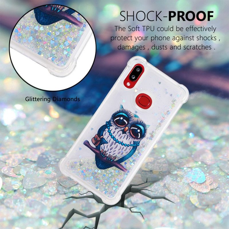 Coque Samsung Galaxy A10s Miss Hibou Paillettes