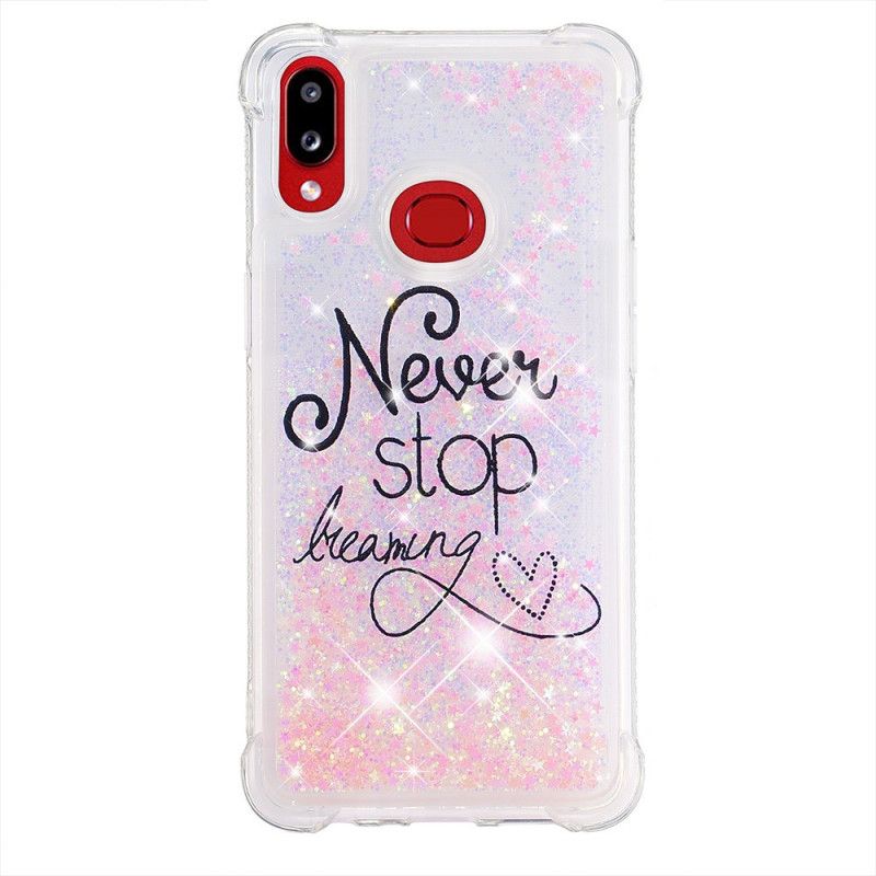 Coque Samsung Galaxy A10s Never Stop Dreaming Paillettes