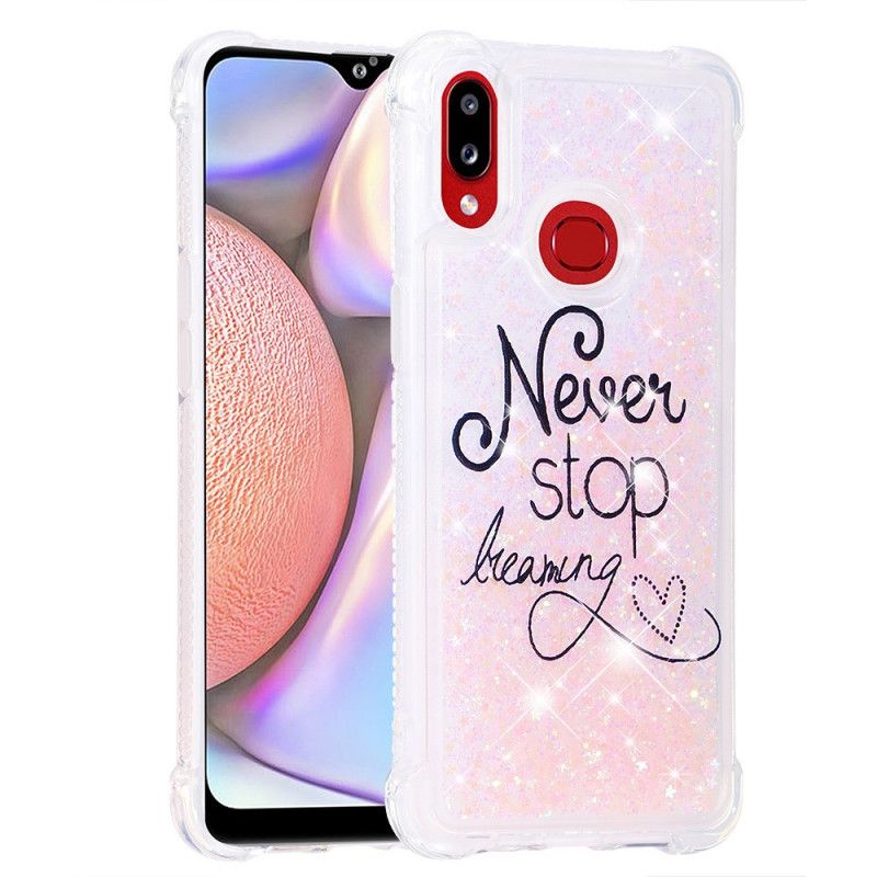 Coque Samsung Galaxy A10s Never Stop Dreaming Paillettes