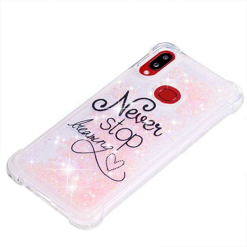 Coque Samsung Galaxy A10s Never Stop Dreaming Paillettes