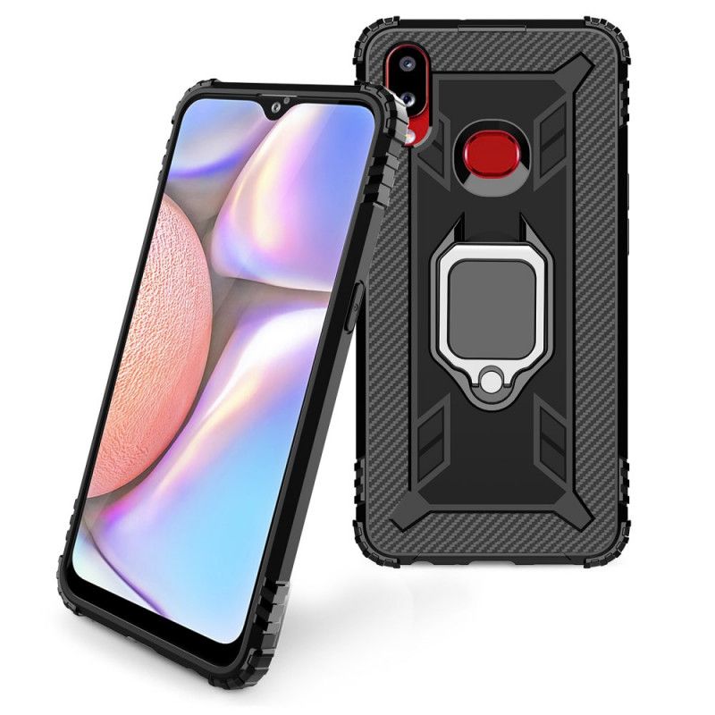 Coque Samsung Galaxy A10s Ring Et Fibre Carbone