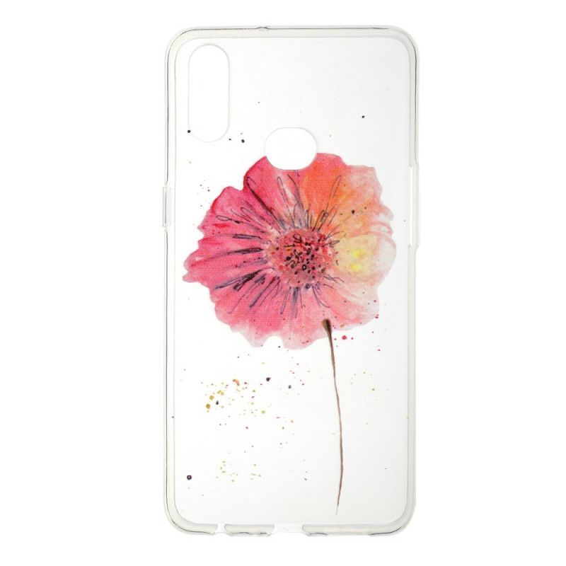 Coque Samsung Galaxy A10s Transparente Coquelicot Aquarelle