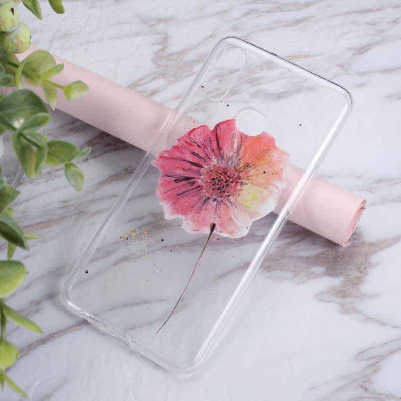 Coque Samsung Galaxy A10s Transparente Coquelicot Aquarelle