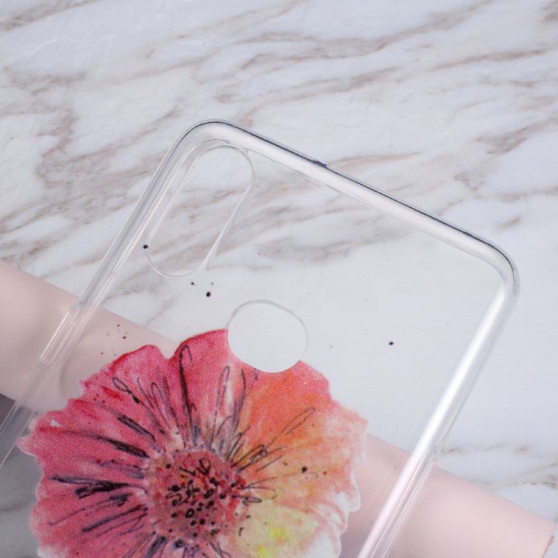 Coque Samsung Galaxy A10s Transparente Coquelicot Aquarelle