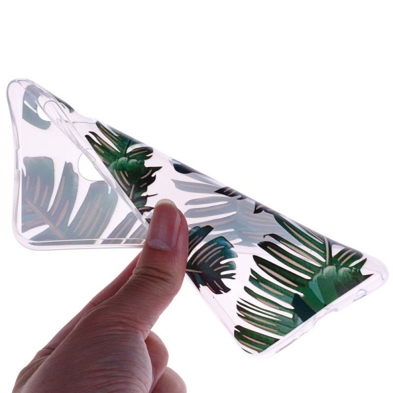 Coque Samsung Galaxy A10s Transparente Feuilles Vertes