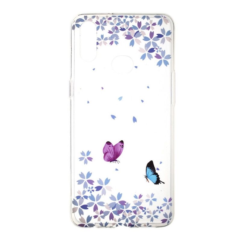 Coque Samsung Galaxy A10s Transparente Papillons Et Fleurs