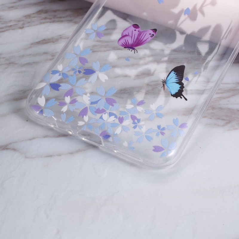 Coque Samsung Galaxy A10s Transparente Papillons Et Fleurs