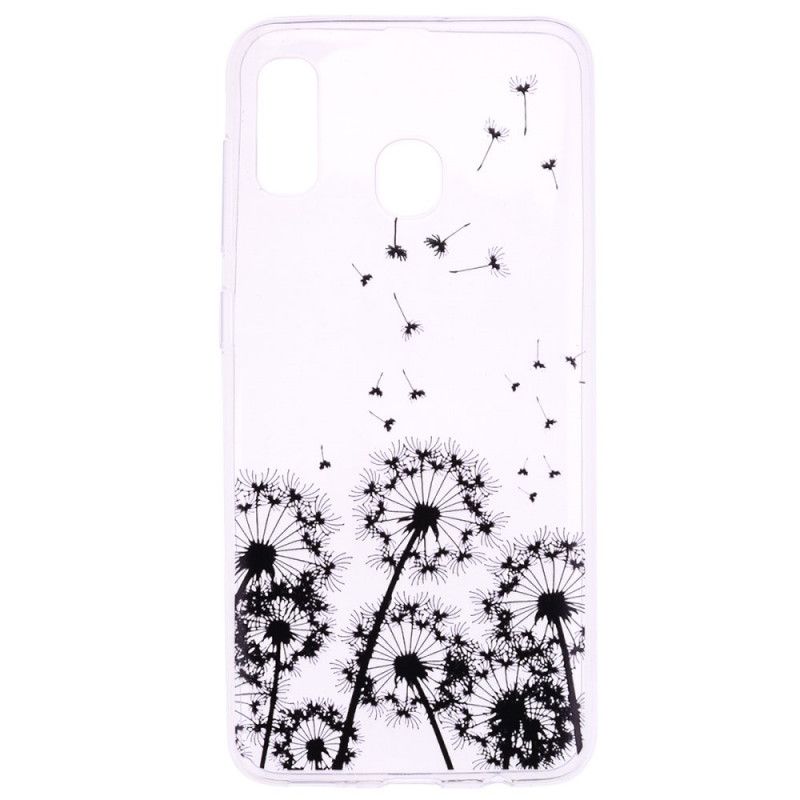 Coque Samsung Galaxy A10s Transparente Pissenlits Noirs