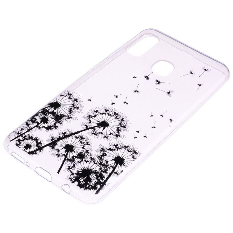 Coque Samsung Galaxy A10s Transparente Pissenlits Noirs