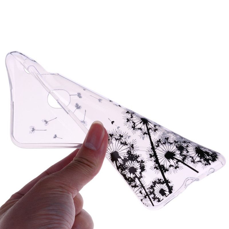 Coque Samsung Galaxy A10s Transparente Pissenlits Noirs