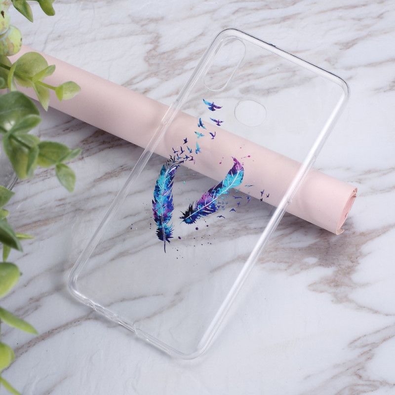 Coque Samsung Galaxy A10s Transparente Plumes