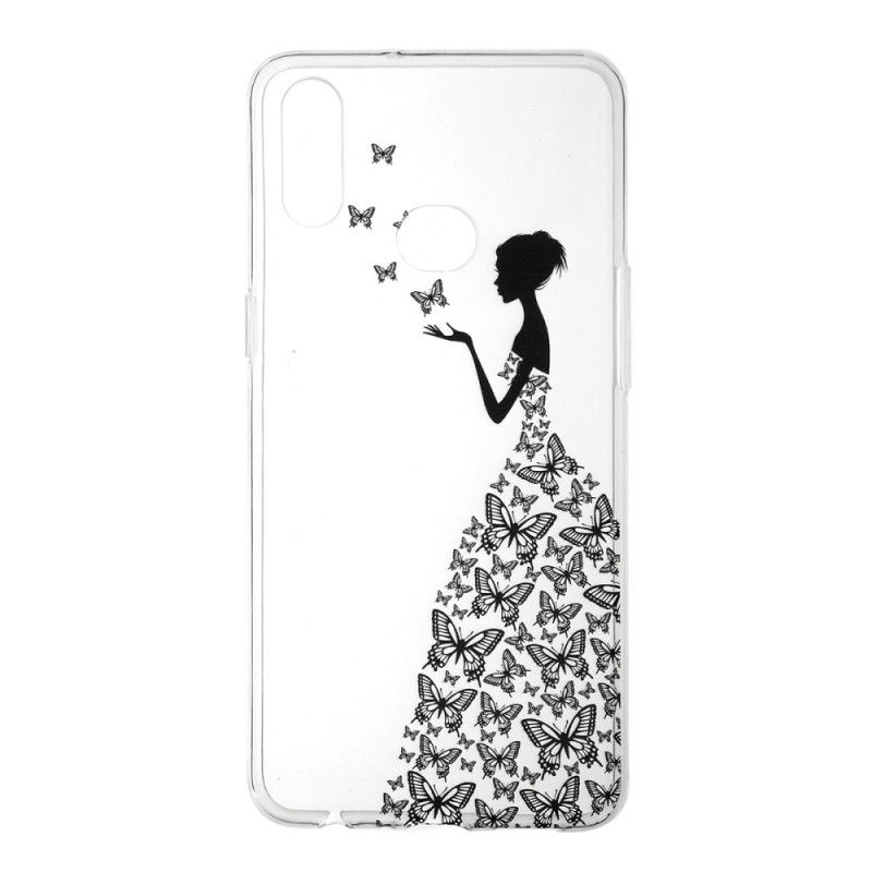 Coque Samsung Galaxy A10s Transparente Robe Papillons