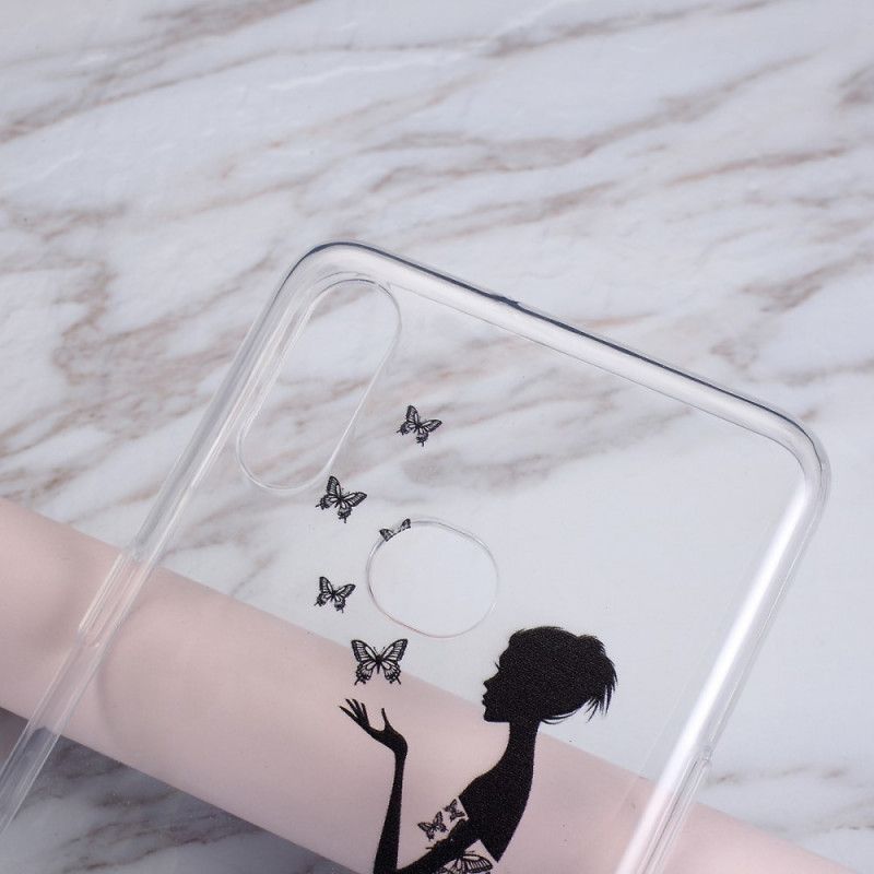 Coque Samsung Galaxy A10s Transparente Robe Papillons