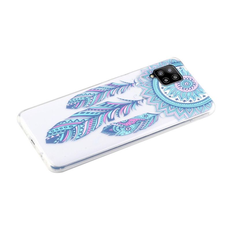 Coque Samsung Galaxy A12 Attrape Rêves Plumes Bleues