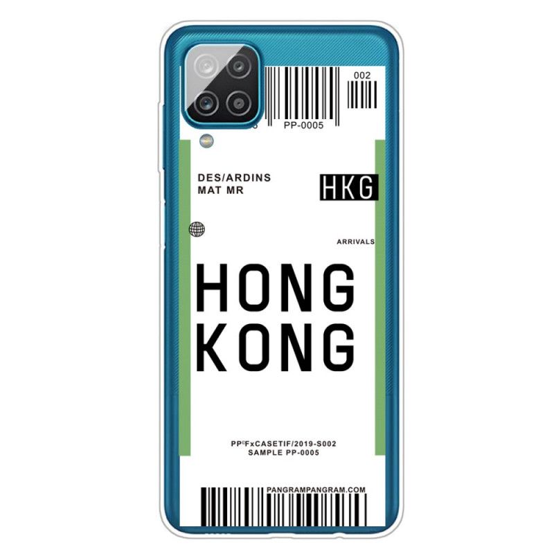 Coque Samsung Galaxy A12 Boarding Pass To Hong Kong