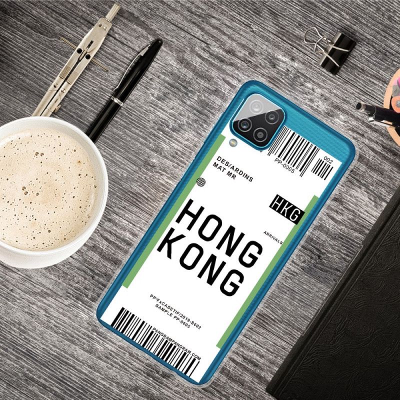 Coque Samsung Galaxy A12 Boarding Pass To Hong Kong