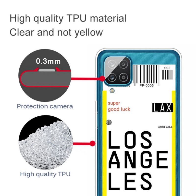 Coque Samsung Galaxy A12 Boarding Pass To Los Angeles