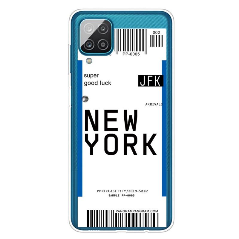 Coque Samsung Galaxy A12 Boarding Pass To New York