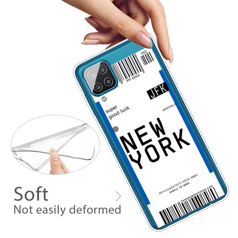 Coque Samsung Galaxy A12 Boarding Pass To New York