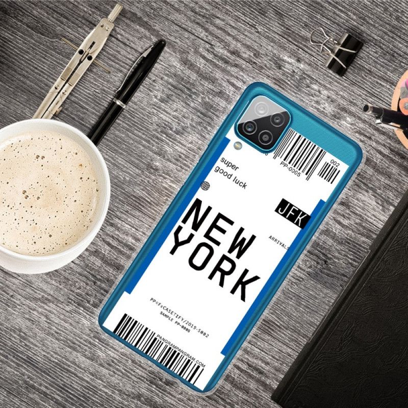 Coque Samsung Galaxy A12 Boarding Pass To New York