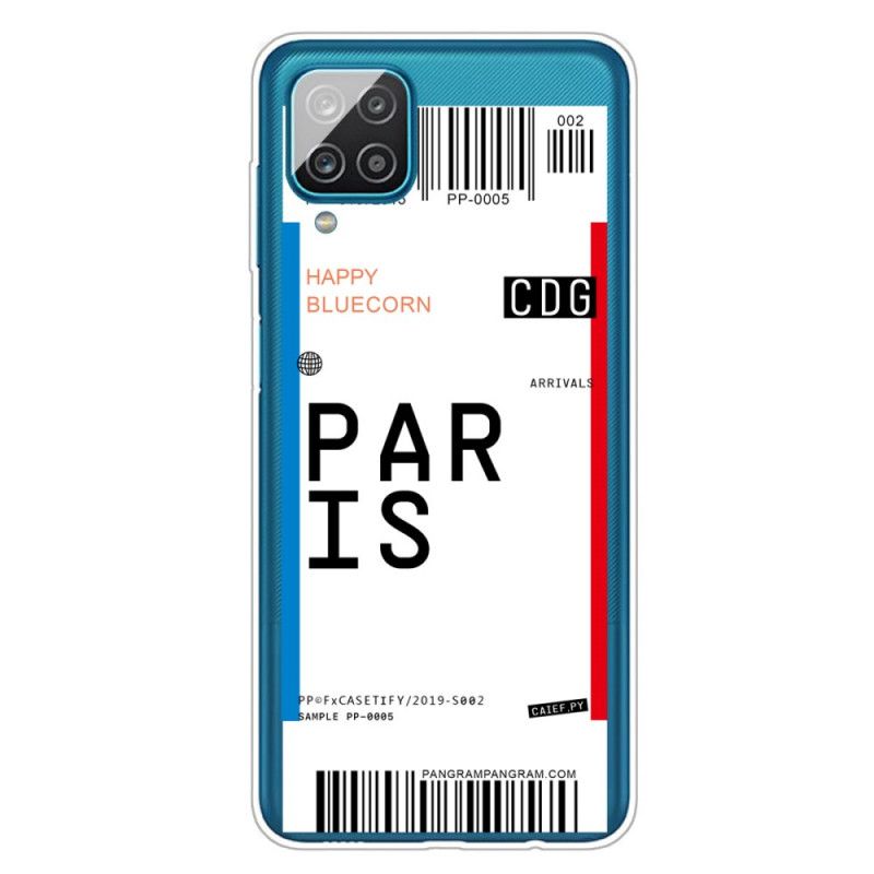 Coque Samsung Galaxy A12 Boarding Pass To Paris